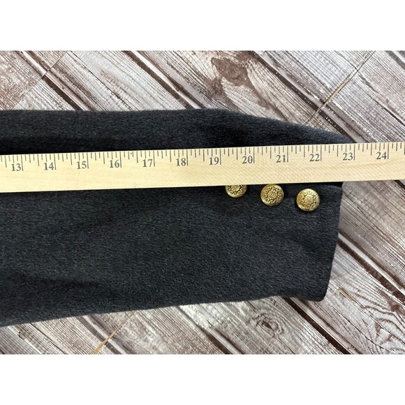 Mansfield HARRODS Wool Cashmere Blend Coat Sz 8 color dark grey made in England - Picture 8 of 9